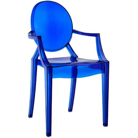 PRIMEWIR Casper Dining Armchair in Blue Polycarbonate EEI-121-BLU